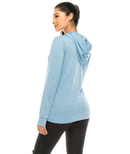Load image into Gallery viewer, Women's Full Zip Blue Hoodies Jacket