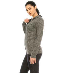 Women's Full Zip Grey Hoodies Jacket