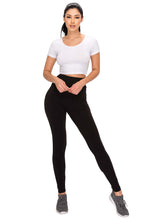 Load image into Gallery viewer, Women&#39;s High Waisted Solid Black Leggings