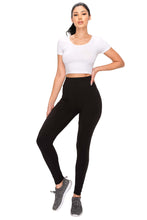 Load image into Gallery viewer, Women&#39;s High Waisted Solid Black Leggings