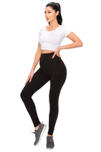 Load image into Gallery viewer, Women&#39;s High Waisted Solid Black Leggings