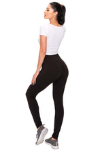 Load image into Gallery viewer, Women&#39;s High Waisted Solid Black Leggings