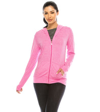 Load image into Gallery viewer, Women&#39;s Full Zip Pink Hoodies Jacket